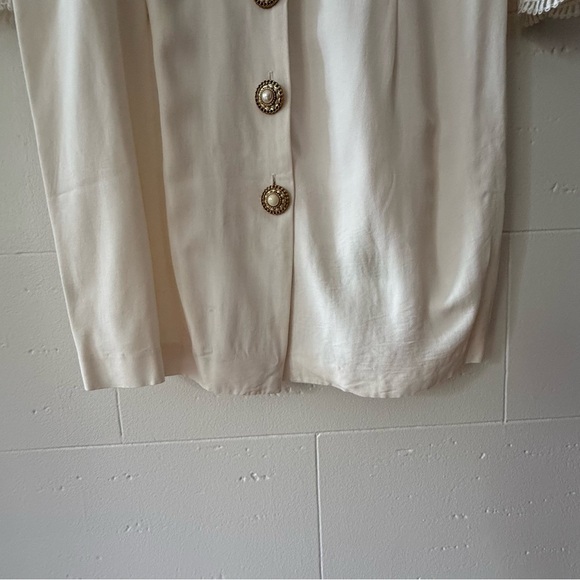 Vintage Cream Button-Front Mini Dress - Picture 6 of 10